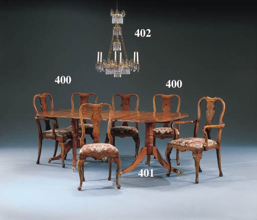 A SWEDISH NEOCLASSIC STYLE CRANBERRY AND COLORLESS GLASS AND BRASS SIX-LIGHT CHANDELIER
