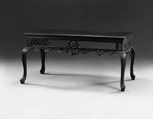 A GEORGE III STYLE MAHOGANY SIDE TABLE
