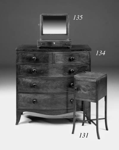 A pair of mahogany bedside cupboards, 19th century