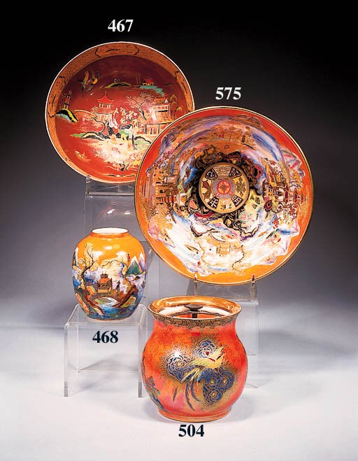 A 'Handpainted' large bowl