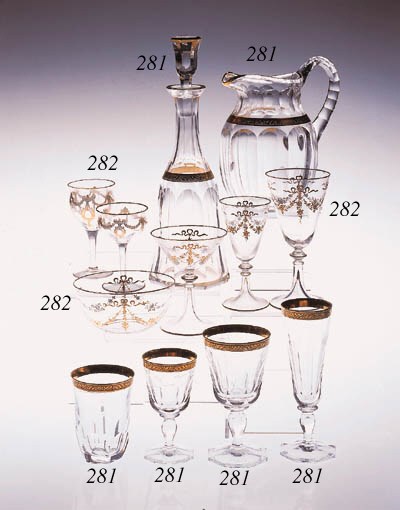 A Continental cut and gilt part table service