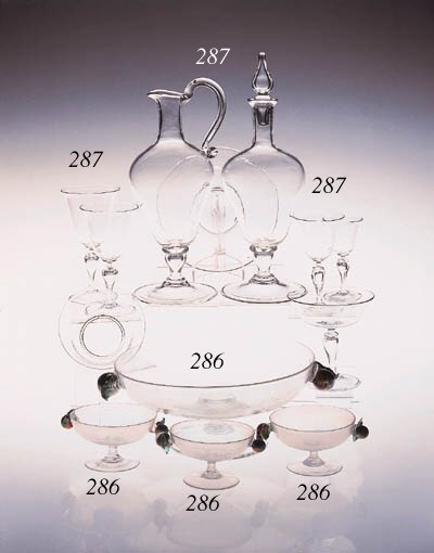 A Venetian opalescent part dessert service