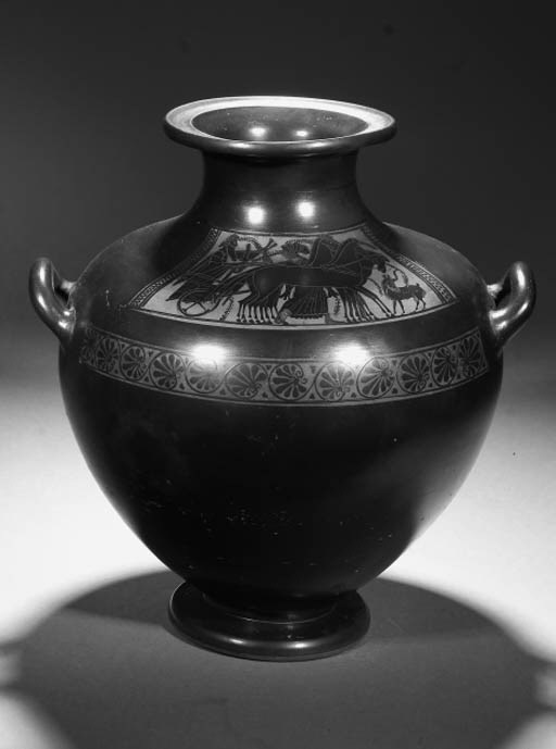A GREEK STYLE BLACK-FIGURE KALPIS