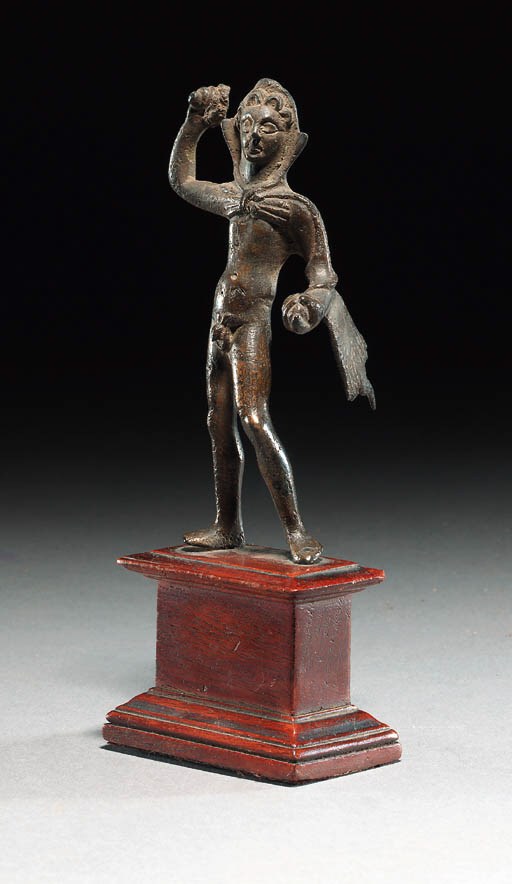 A ROMAN BRONZE FIGURE OF HERAKLES