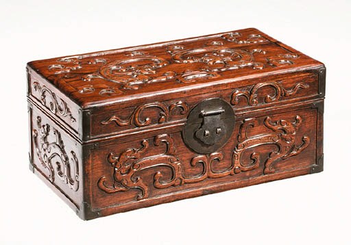 A Fine Carved Huanghuali Box, Xiaoxiang