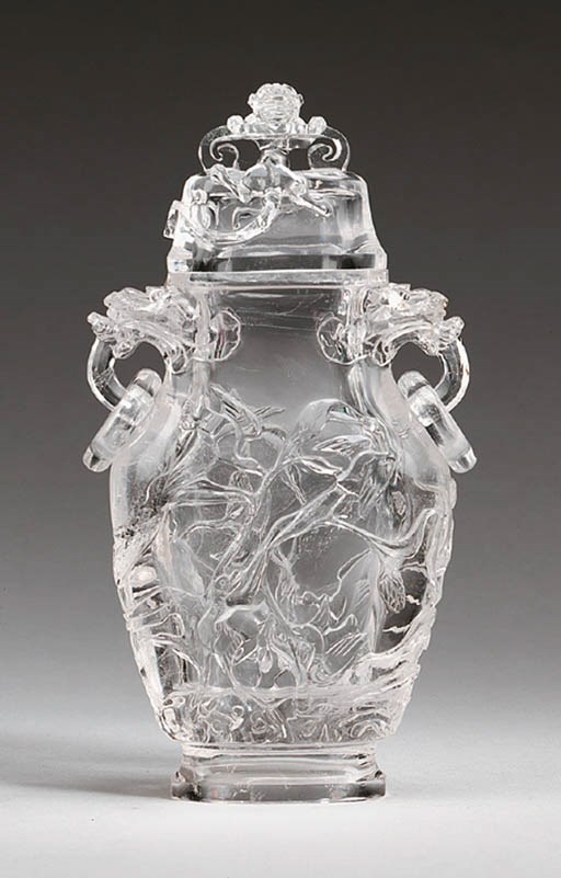 A Rock Crystal Vase and Cover