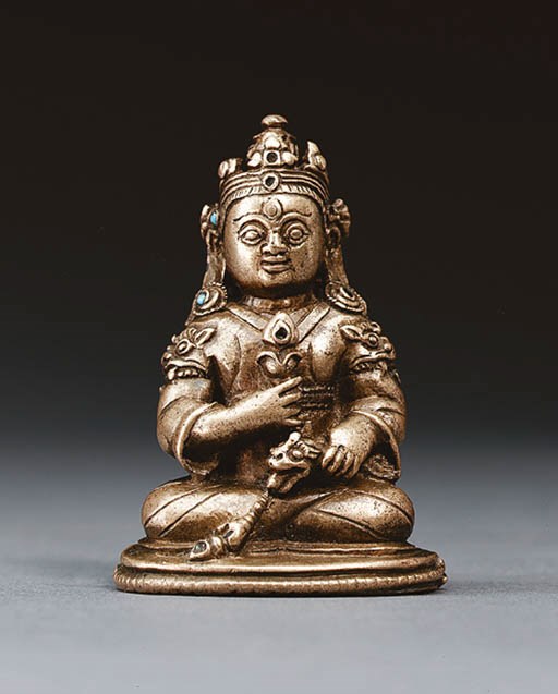 A Small Bronze Figure of Kubera