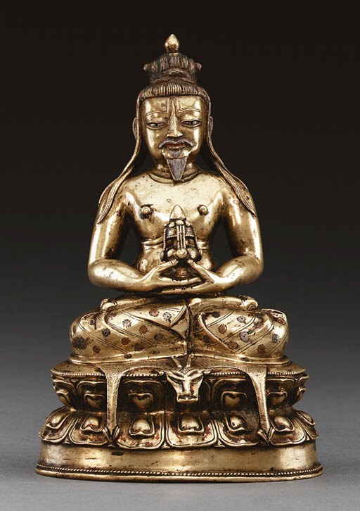 A Rare and Important Portrait Bronze Figure of Tsundu Tsangpo