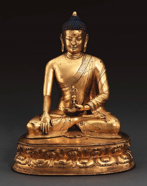 A Gilt Bronze Figure of Akshobya