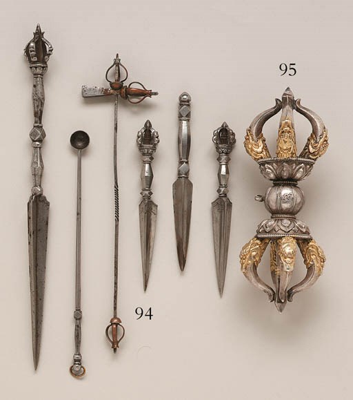 A Set of Six Iron Ritual Implements