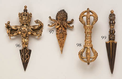 A Gilt Bronze Phurbu