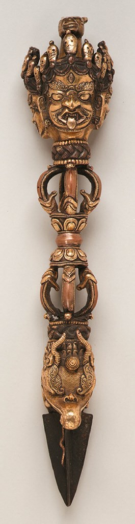 A Large Gilt Bronze Phurbu