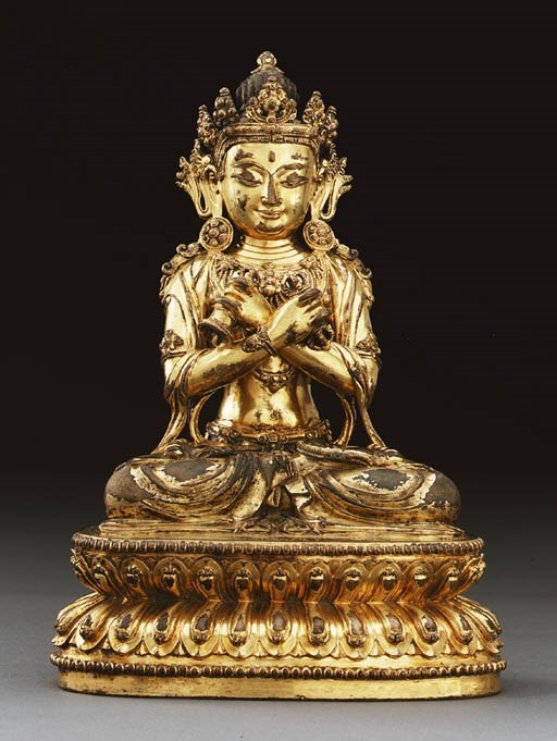 A Rare Gilt Bronze Figure of Vajradhara