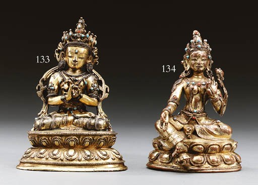 A Gilt Bronze Figure of Tara