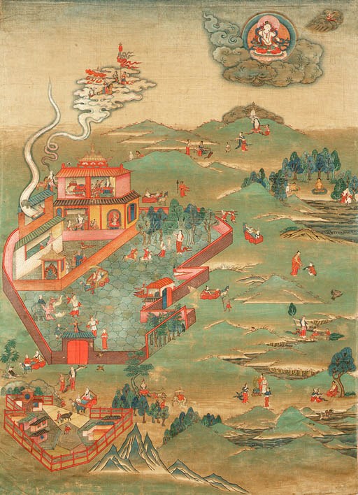 A Thanka with Scenes from the Avadana Kalpalata