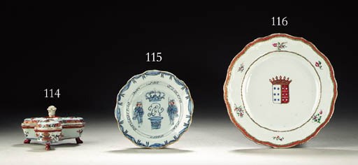 A RARE PORTUGESE MARKET SMALL SCALLOPED DISH