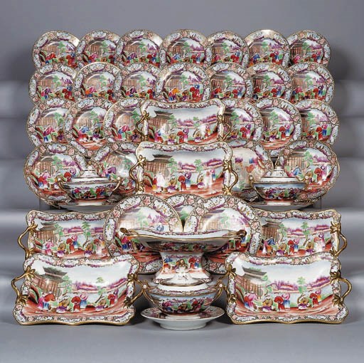 A Swansea Mandarin-pattern dessert-service