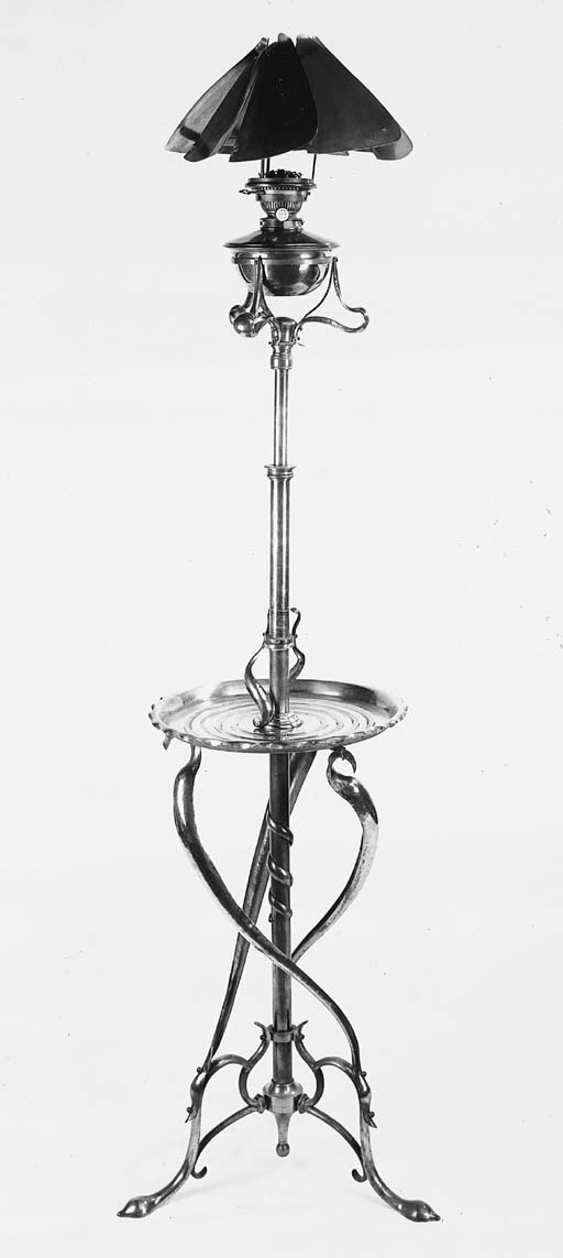 A W.A.S Benson style copper and brass standard lamp