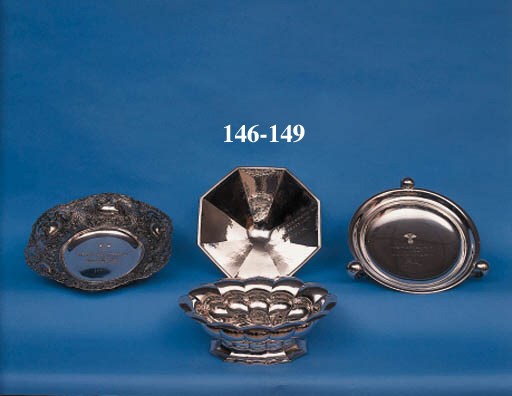Dem Europameister 1939 - A fine silver trophy awarded to Hermann Lang in recognition of his European Championship title won for the second time in succession; hand beaten, octagonal format, given to him at a special presentation at the Mercedes Benz factory, where he acted as guide to leading political figures such as the Minister for Sport on a tour of the works; engraved and inscribed "Dem Europameister 1939 - Hermann Lang."