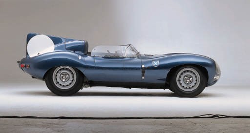 Jaguar D-Type - 4 Dunlop alloy peg-drive knock-off wheels, fitted with Dunlop 'Roadspeed' tyres; all in good clean condition - formerly spares for MWS 301. (4)	 (4)