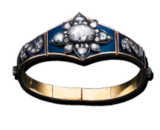 A RUSSIAN DIAMOND AND ENAMEL BRACELET