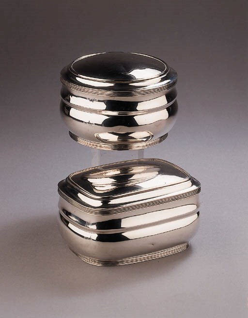 Two Dutch silver biscuit boxes