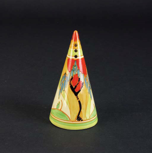'Windbells' a  'Fantasque Bizarre' Conical sugar sifter