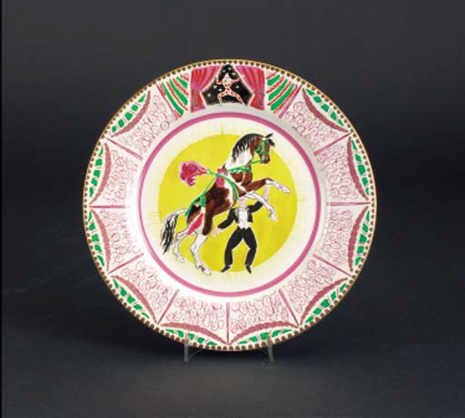 'Circus' a  'Bizarre' plate by Laura Knight