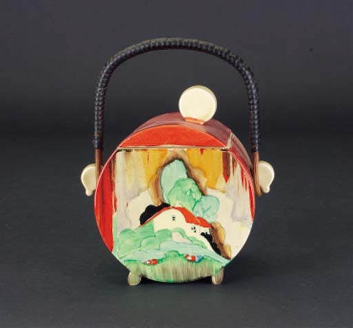 'Forest Glen' a  'Bizarre' Bon Jour biscuit barrel and cover