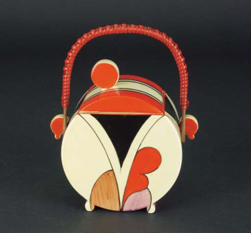 A  'Bizarre' Bon Jour biscuit barrel and cover