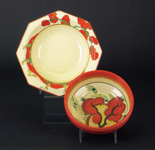 'Orange Bridgewater' a  'Bizarre' octagonal bowl