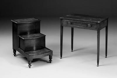 A set of mahogany commode steps, early 19th century