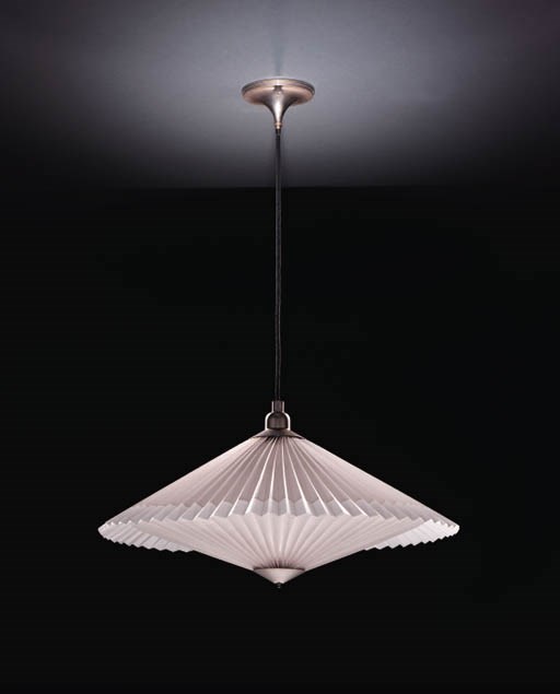 A PAPER AND NICKELED-BRASS CEILING LIGHT, MODEL M6
