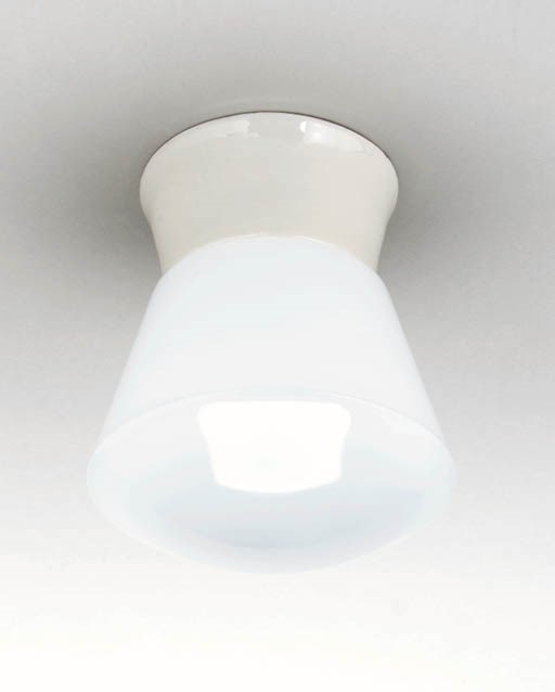 A PORCELAIN AND GLASS CEILING LIGHT, MODEL 657