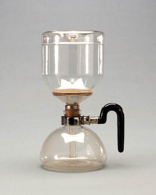 A GLASS 'SINTRAX' COFFEE MACHINE