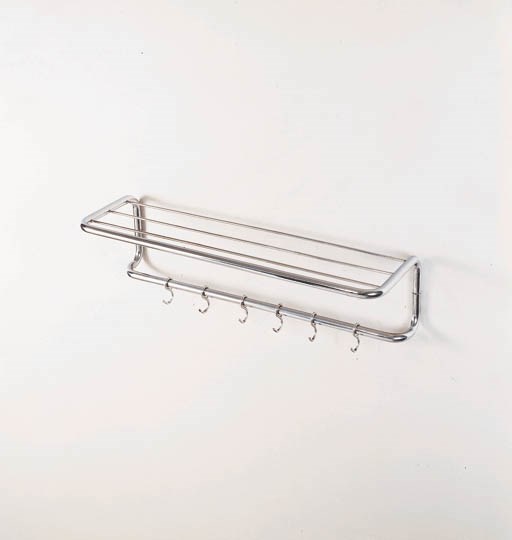 A CHROMIUM-PLATED TUBULAR STEEL COAT RACK, MODEL B52/1