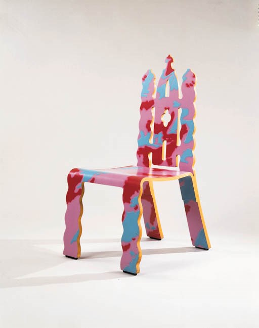 A NON-PRODUCTION 'VICTORIAN GOTHIC' PAOLA NAVONA LAMINATED BENTWOOD SIDE CHAIR