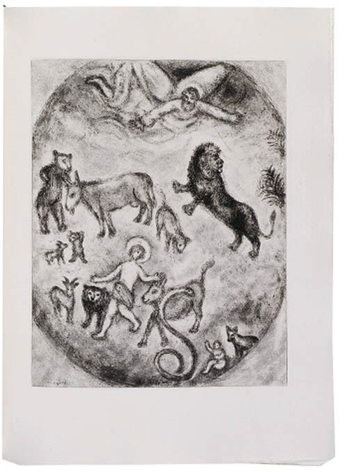 CHAGALL, Marc (1887-1985, illustrator). Bible. Eaux-fortes originales de Marc Chagall. Paris: Triade, 1956.