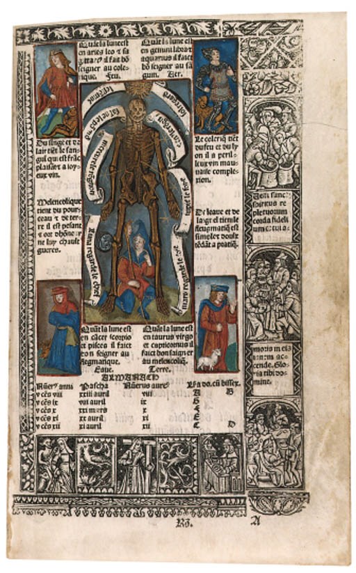HORAE -- Book of Hours, use of Rome. Paris: Guillaume Anabat for Gilles and Germain Hardouyn, [1507, almanac for 1508-1512].