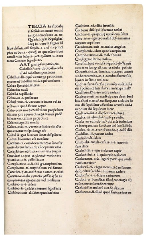 JOHANNES Grammaticus (fl. 15th century?). Comprehensorium. Valencia: [Lambert Palmart,] 1475.