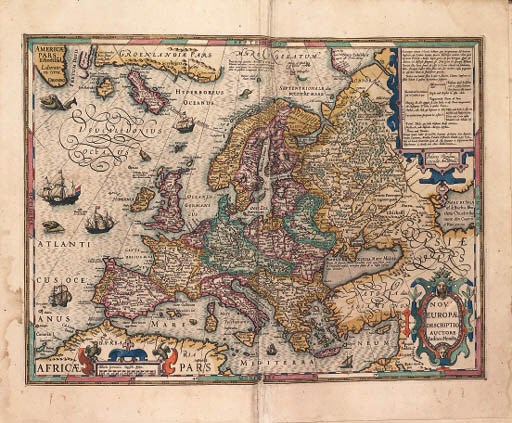 MERCATOR, Gerhard (1512-1594) and Jodocus Hondius (1563-1611). L'Atlas ou Mditations cosmographiques de la fabrication du monde. [First Part]. Amsterdam: Hondius, 1609.