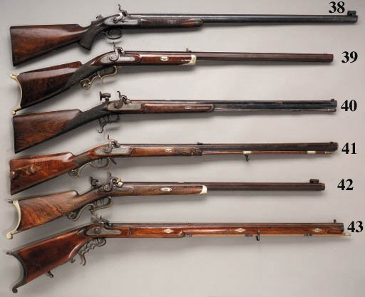 A .40 CAL. PERCUSSION TARGET RIFLE by F.W. JAEHNE, NEW YORK about 1875