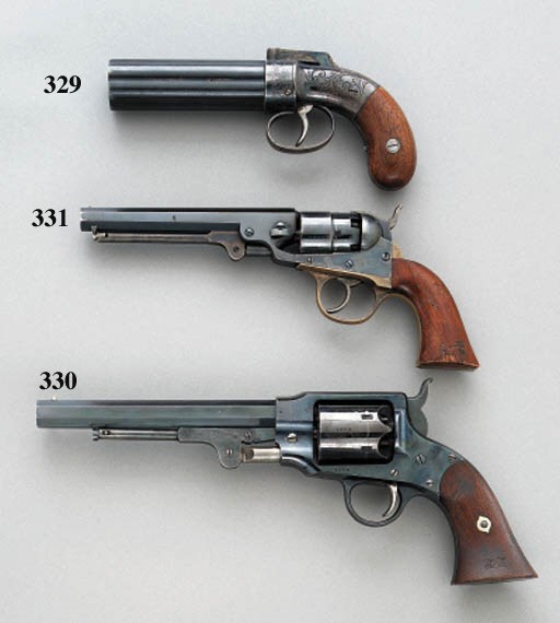 A FINE .36 COOPER SECOND MODEL NAVY DOUBLE ACTION PERCUSSION REVOLVER, SERIAL NO. 4231 ABOUT 1866