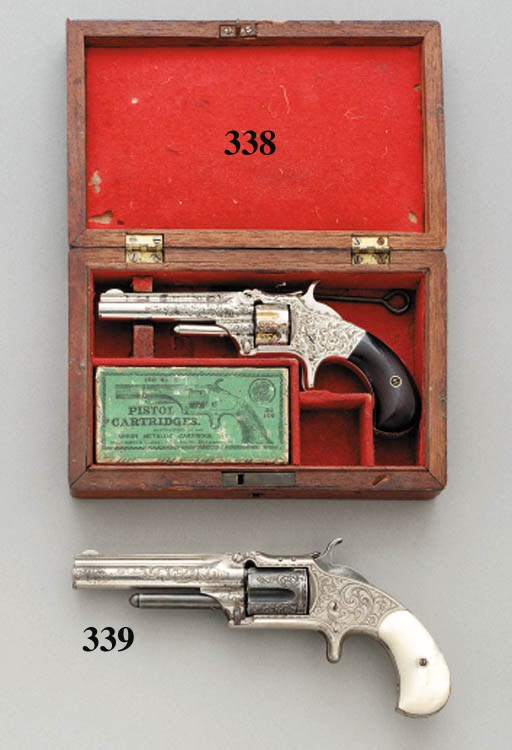 A FACTORY ENGRAVED 32 SMITH & WESSON MODEL NO. 1 SECOND ISSUE REVOLVER, SERIAL NO. 84612