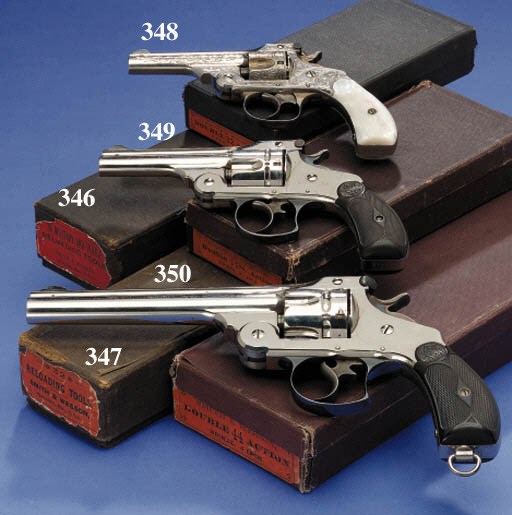 A SCARCE BOXED .38 SMITH & WESSON DOUBLE ACTION FIRST MODEL REVOLVER, SERIAL NO. 3000 ABOUT 1880
