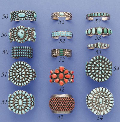 THREE SOUTHWEST SILVER AND TURQUOISE BRACELETS