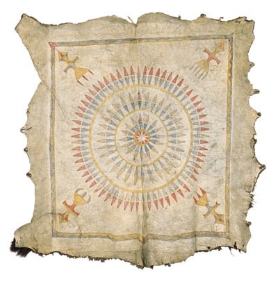 A PLAINS PAINTED BUFFALO ROBE