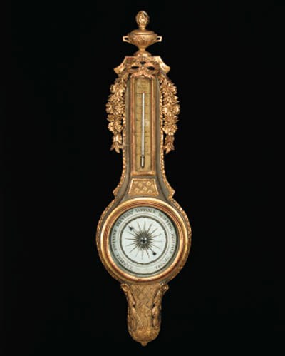 A French giltwood wall barometer, 18th century