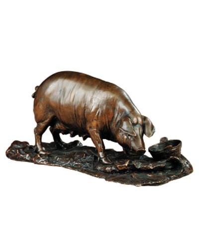 A French bronze model of a pig, late 19th century