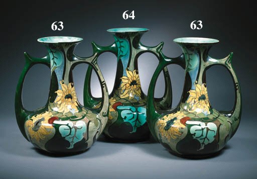 A glazed pottery vase